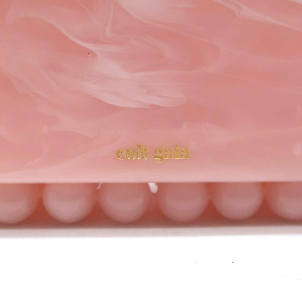 Cult Gaia Eos Box Clutch Pearlescent Pink Acrylic NEW - Picture 4 of 12